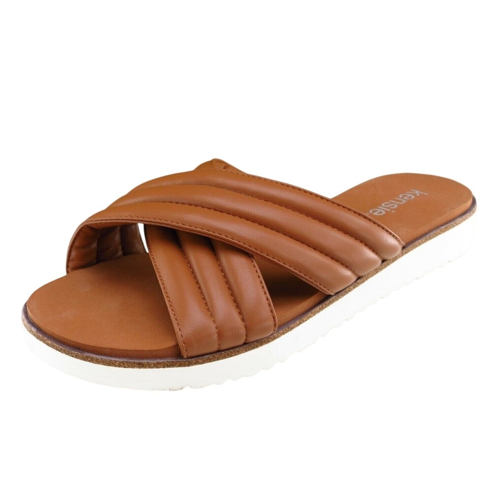Kensie Girl Sz 7.5 M Brown Slide Synthetic Women Sandals